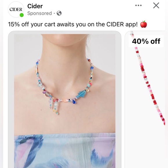 Jewelry - 2/$29 or 3/$39 CIDER brand Colorful Blue Beaded Necklace w/ fish & flower beads